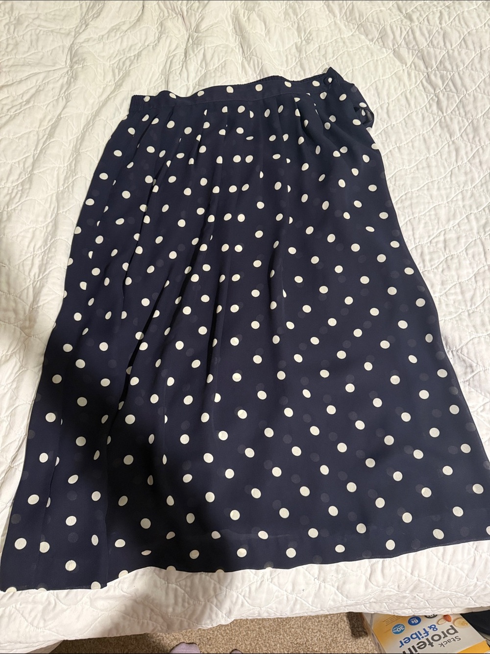 Vintage Navy Polka Dot Maxi Skirt - Classic Women's Skirt